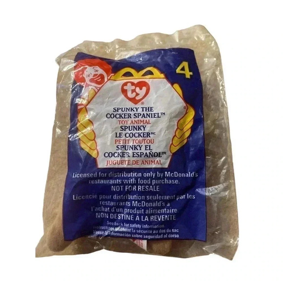 NEW 1999 McDonalds TY TEENIE BEANIE BABY #4 SPUNKY Cocker Spaniel NRFB - Picture 1 of 2